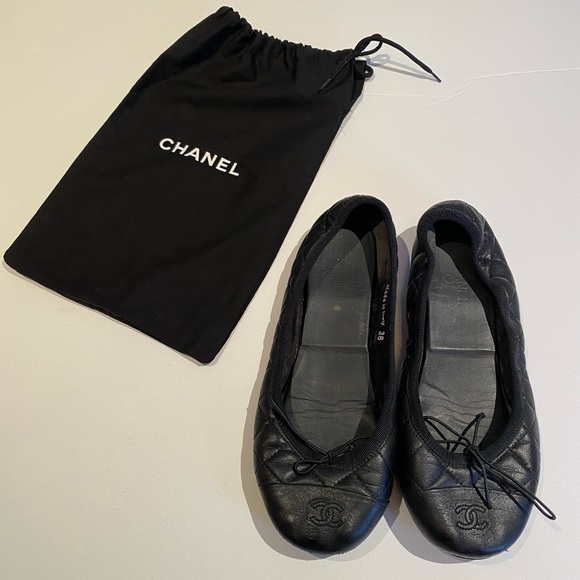 Chanel Black Ballet Flats - Picture 1 of 6